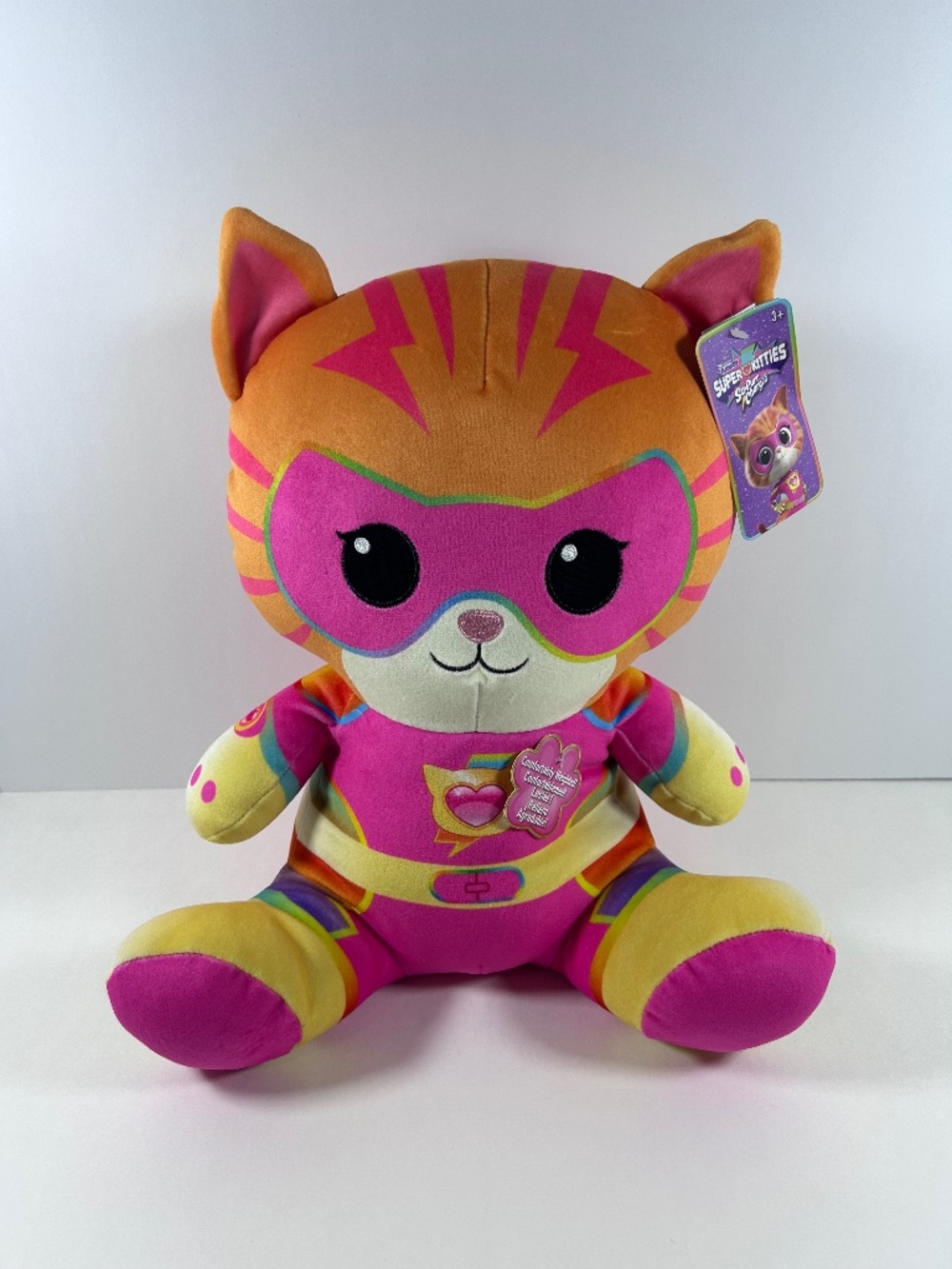 NEW Super Kitties/Super Kitty Masked Ginny Weighted Plush Orange/Pink-Disney  Th